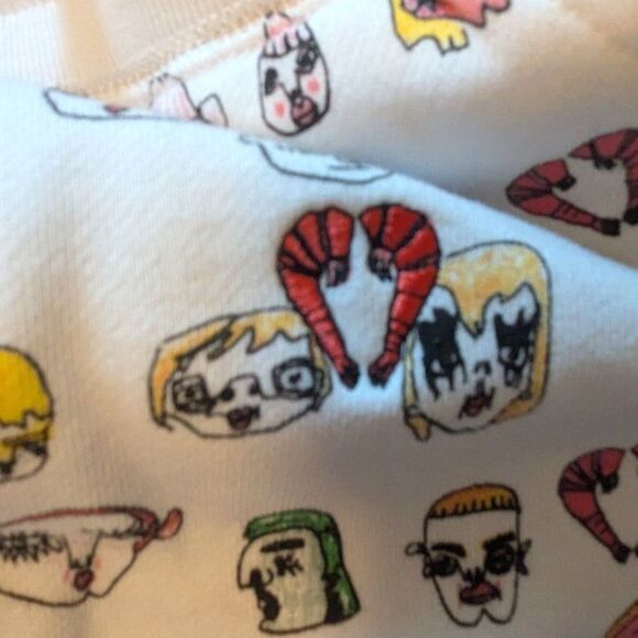 Converse x Shrimps Face Printed Pants White Sweatpants Size XS - Picture 6 of 8